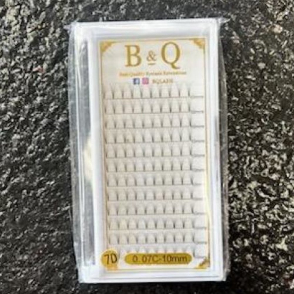 B & Q Eyelash Extensions Premade Fans  7D-.07D-10 mm (x16)